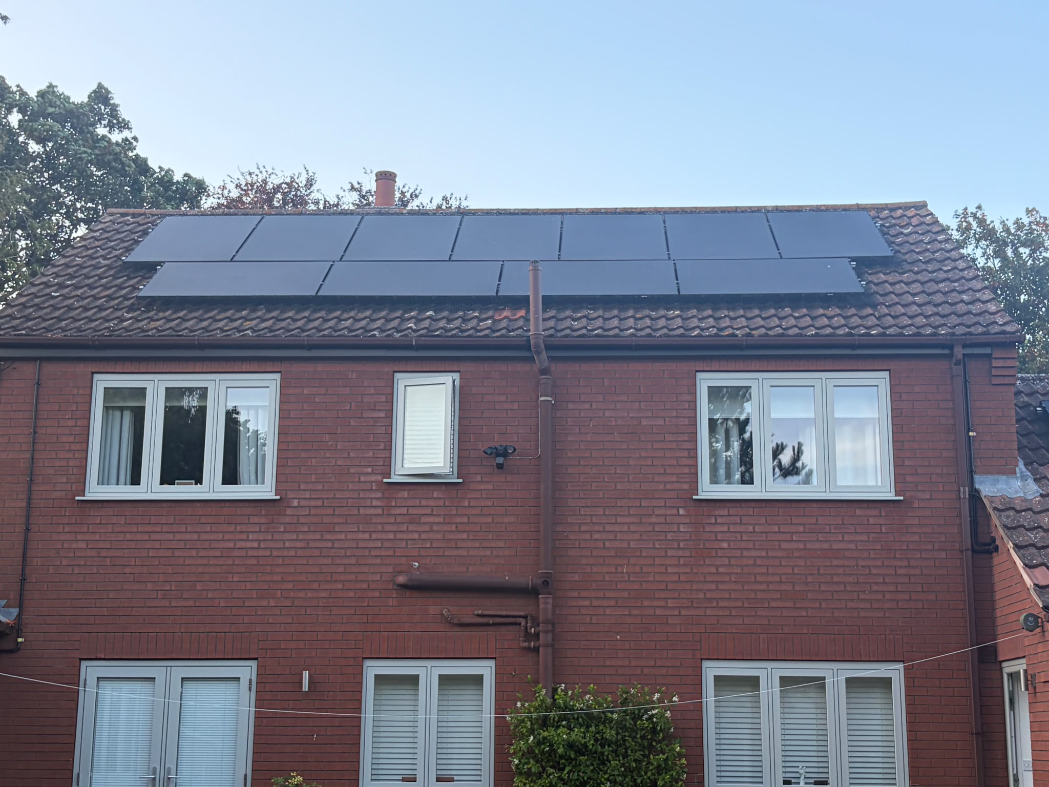 20-panel solar PV installation on the home with annexe